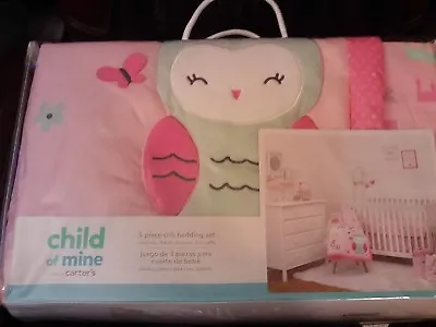 $42.95 • Buy Carter's Child Of Mine~owl & Unicorn~3 Piece Crib Bedding Set~new~comforter Plus