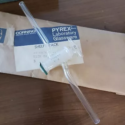 Pyrex Corning Glass Works Vacuum Stopcock P/N 7542 4MM Oblique Bore (NOS) • $29.99