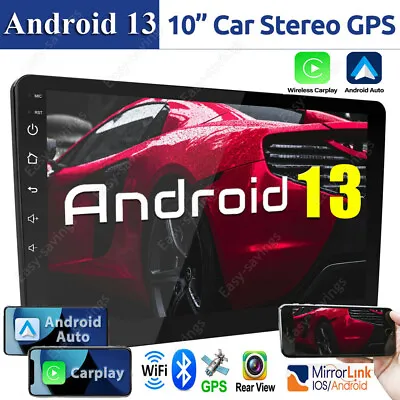 Android 13 Carplay GPS Navi WiFi 10.1  Double 2Din Touch Screen Car Stereo Radio • $65.90