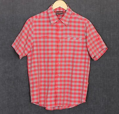 MAMMUT Check Outdoor Hiking Short Sleeve Casual Shirt Men Size S • £15.29