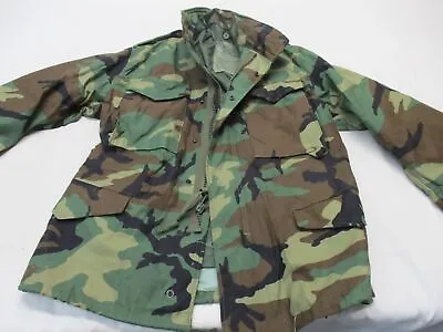 Used Usgi Army Woodland Bdu M-65 Field Jacket Small/short Cold Weather Coat M81 • $49.99