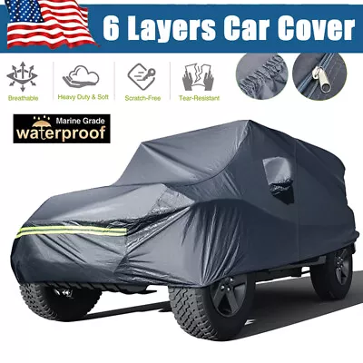 6 Layer Heavy Duty Car Cover For 2 Door Jeep Wrangler Waterproof Jeep Rain Cover • $61.08