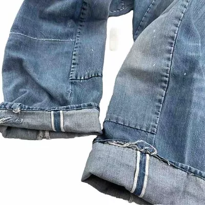 Levi's 501 Buckle Back Selvedge Blue Jeans Men 31x26 LVC Cinch Patchwork Repairs • $179.99