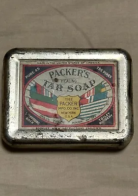 Vintage Packer's Healing Tar Soap Tin Box Container • $14