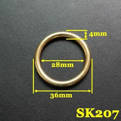 2X Solid Brass Circular Seamless O Ring  Luggage  Strap Accessories Fittings Diy • $8.25