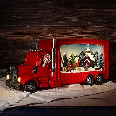 LED Red Christmas Truck Christmas Decoration Winter Scene Lighted Decor 9 X4  • $24.95
