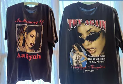 Vintage Aaliyah Try Again Memorial Rap Tee T Shirt Hip Hop 2001 S-5XL U2591 • $35.14