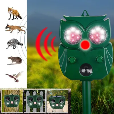 2X Solar Ultrasonic Dog Cat Repellent Fox Pest Scarer Deterrent Repeller Garden • £9.99