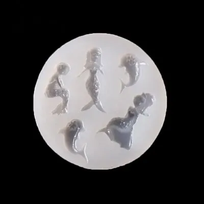 White Mermaid Shape Silicone Mold Reusable Epoxy Resin Diy Charms Making Molds • $12.27