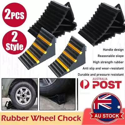 Wheel Chock Heavy Duty Tough Chocks Stops For Car Trailer Boat Caravan Rubber AU • $12.99