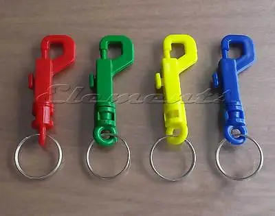 Multi Colour Plastic Hipster Belt Key Ring Jailers Swivel Clasp Split Ring BM157 • £3.99