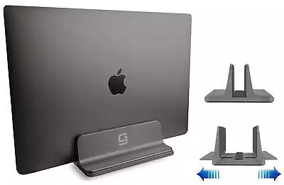 $27.99 • Buy Vertical Laptop Stand [Adjustable] Desktop Aluminum Compact Fit All Sizes  Gray