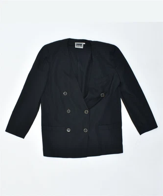 £13.61 • Buy LUISA SPAGNOLI Womens Double Breasted Blazer Jacket UK 10 Small Black I202