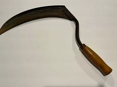 Vtg Antique Hand Sickle W Wood Handle Farm Tool Home Decor Garden Scythe Knife • $19.99