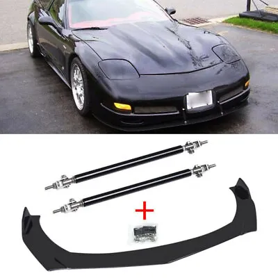 For Chevrolet Corvette C5 Gloss Front Bumper Lip Splitters Spoiler W/ Strut Rods • $39.99