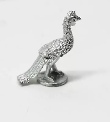 Dollhouse Miniature Peacock Bird Statue In White Metal • $3.99