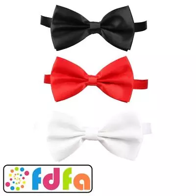 Wicked Adjustable Satin Bow Tie Ball Dinner Mafia Mens Adults Fancy Dress • £3.49