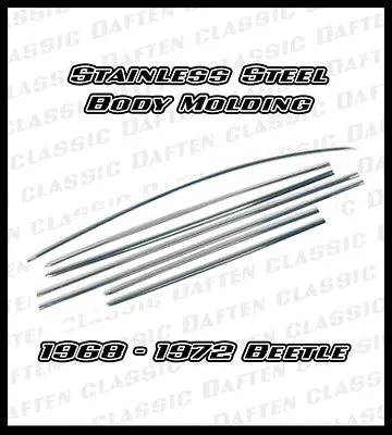 1968-72 VW BEETLE STAINLESS STEEL Side Trim Set 111898111C Volkswagen Bug • $124.42