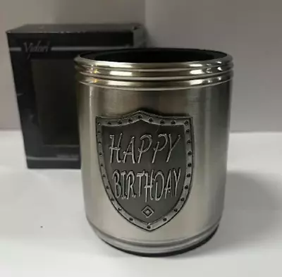 Happy Birthday Vidori Stainless Steel Can Holder Gift Boxed Keepsake • $20.95