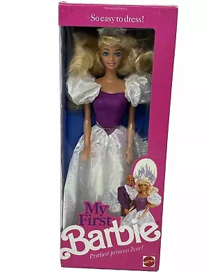 Vintage My First Barbie Doll Prettiest Princess Ever! Blonde 1989 Mattel *nrfb • $18.95