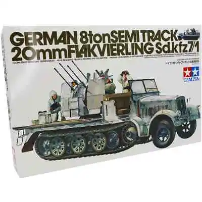 Tamiya 1/35 Military German 8T Semi Track Model Kit 20mm Flakvierling Sd.kfz 7/1 • £22.99