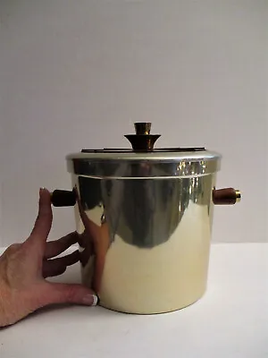 $79.99 • Buy RARE 1958 GEORGES BRIARD Teak & Brass Ice Bucket Mid-century Modern Nice Piece!