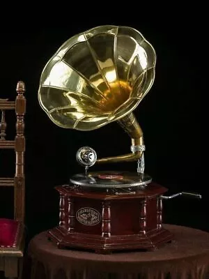 Antique WORKING Columbia Grafonola Wind Up Phonograph Record Player With Horn • $523.38