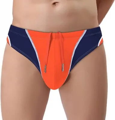 Mens Swim Briefs Big Pouch Bikini Swimsuit With Adjustable Drawstring Swimwear • $18.02