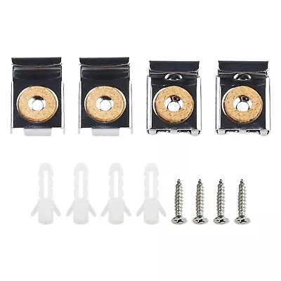 1 Set Mirror Glass Wall Mounted Fixing Clamp Holder Support Brackets Screws Kit • £6.43