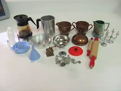 $39.99 • Buy Vintage Lot Metal Aluminum Child Kitchen Play Set Pots Pans Dishes Baking