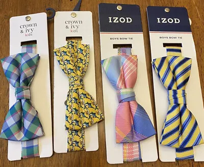 $19.99 • Buy All New Lot Of 4 Little Boys Bow Ties! NWT Izod Crown & Ivy