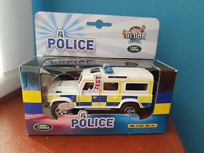 Kids Globe Die Cast Metal Land Rover Defender Toy POLICE Landrover Light & Sound • £11.99