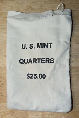 U.s. Mint Canvas Coin Bag $25.00 Quarters  (empty) • $3