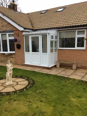 SPECIAL OFFER White Double Glazed Upvc Front Porch 6ft X 4ft Base With Panels  • £1580