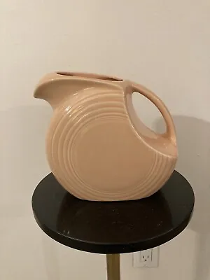 Vintage Fiestaware Pitcher Peach Colored Homer Laughlin Disc Water Jug • $18