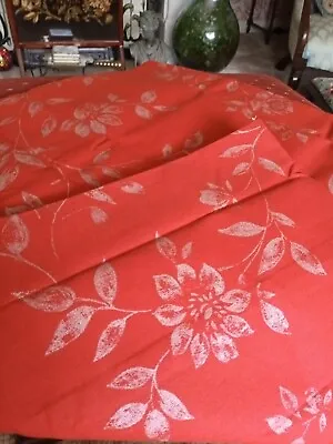 £4.99 • Buy Large Red And Silver Floral Canvas Floor Cushion Cover 73cm Square Brand New