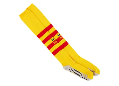 BNWT Barcelona FC NIKE 19-20 Fourth Socks Yellow Size M UK 5-8 EU 38-42 • $16.99