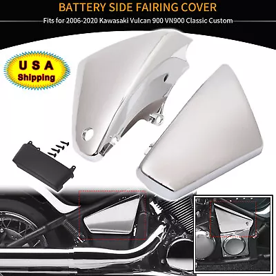 Chrome Battery Side Covers For Kawasaki Vulcan 900 VN900 VN900C Custom 2006-2020 • $47.98