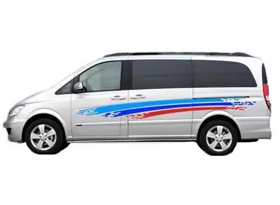 Graphics Tricolor Racing Stripe Side Sticker Kit For Mercedes Benz Vito Viano • $42.29