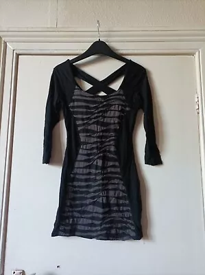 Jane Norman Black &Grey Mini Dress Size 12 (Small) Good Condition  • £7.99