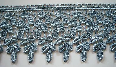 5 Yards 3 1/4 Inch Wide Dusty Blue Venice Lace • $7.99