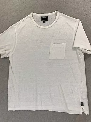 Todd Snyder 100% Linen Short Sleeve Pocket Tee Shirt (Men's Large) White • $34.99