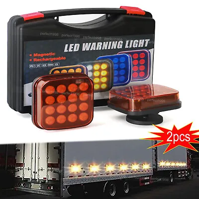 LED Rear Tail Lights Wireless Battery Operated USB Magnetic Tow Towing Trailer • $46.99