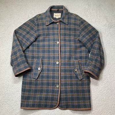 Vtg Woolrich Wool Coat Jacket Women's M Plaid Made In USA • $44.99