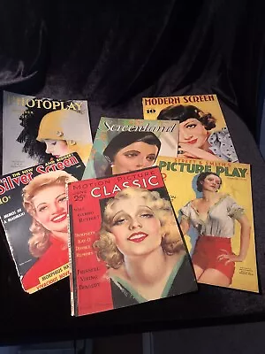 Lot Of 6 Vintage Movie Magazine Covers (Note: COVERS Only) • $24.99