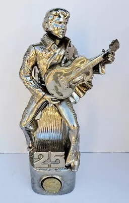 Vintage 1970's McCormick Bourbon ELVIS PRESLEY 25th SILVER Decanter & Music Box • $30