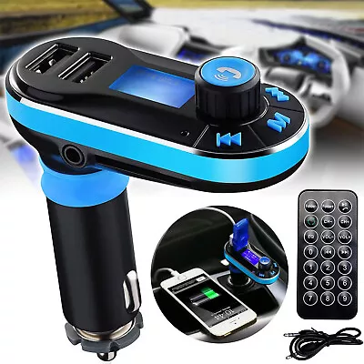 Car Wireless FM Transmitter MP3 Player Aux Kit 2 USB Charger Hands-Free W/Remote • $11.07