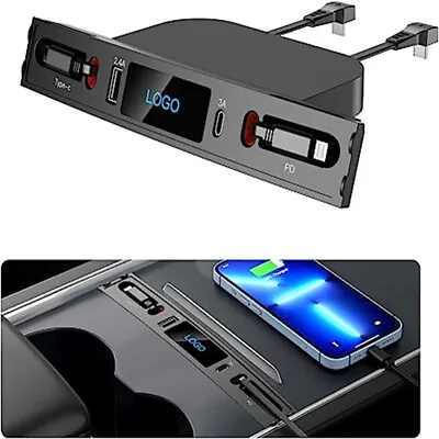 Car USB Charger Multi Port For 2021 2022 2023 Tesla Model 3/Y Retractable Cable • $29.99