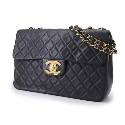 CHANEL Jumbo Matelasse ChainShoulder Bag Lambskin Black • $3430