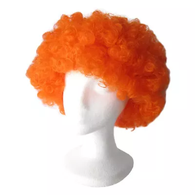 Economy Orange Afro Wig ~ HALLOWEEN 60s 70s DISCO CLOWN COSTUME PARTY CURLY FRO • $5.95